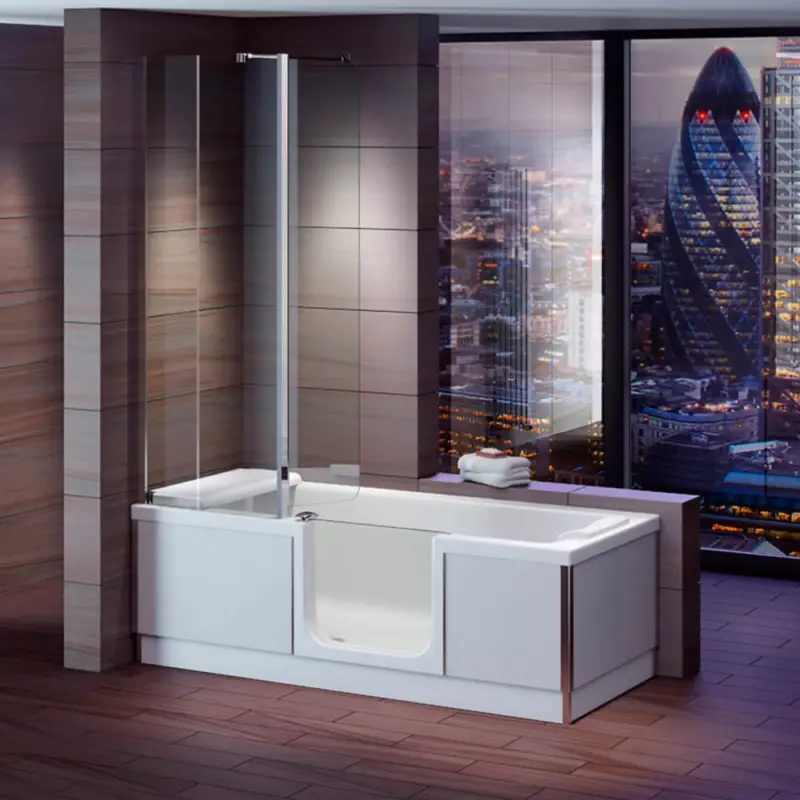Nur Heute Badewanne Style mit Tür/Seniorenbadewanne 180x80cm,Rechts, mit Duschkabine